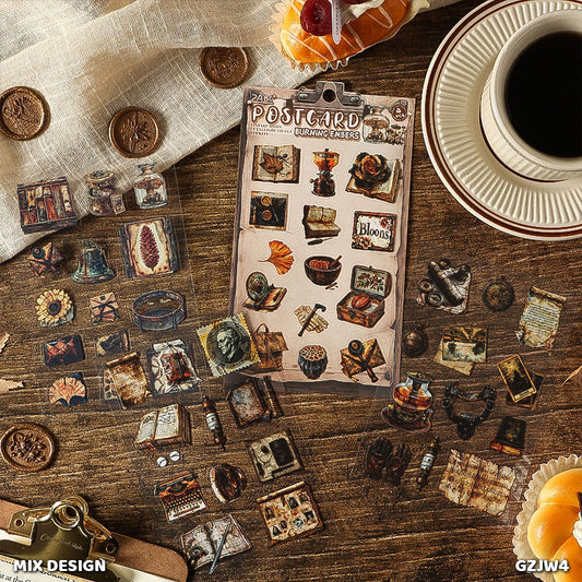 Gift To Love | Corner Install Tea Room Sticker Sheet | Pcs : 4 Pc | Code : GZJW4