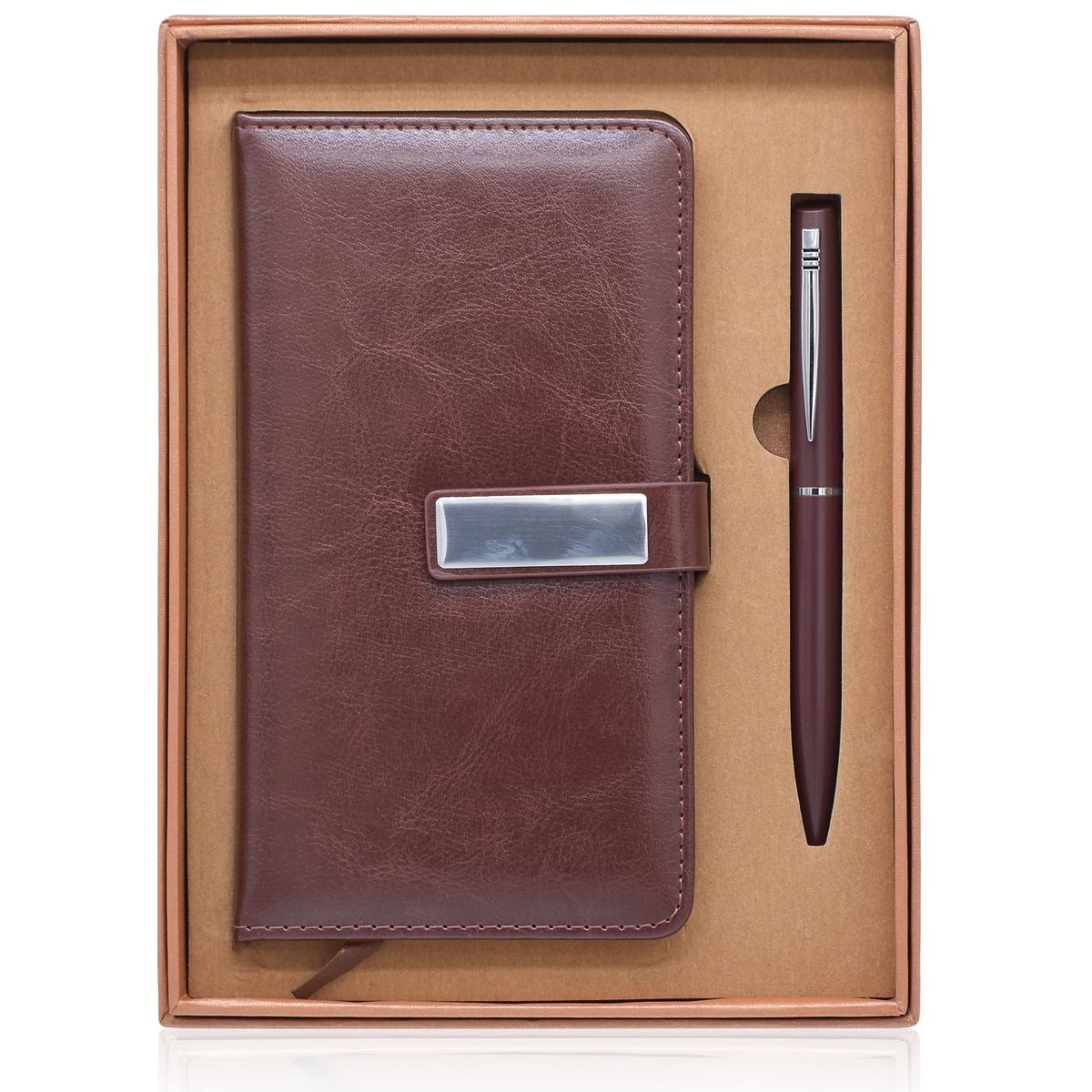 Gift To Love | Gifts Set Mini Diary With Ball Pen | Color : Brown | Pcs : 2 In 1 | Code : H937BN