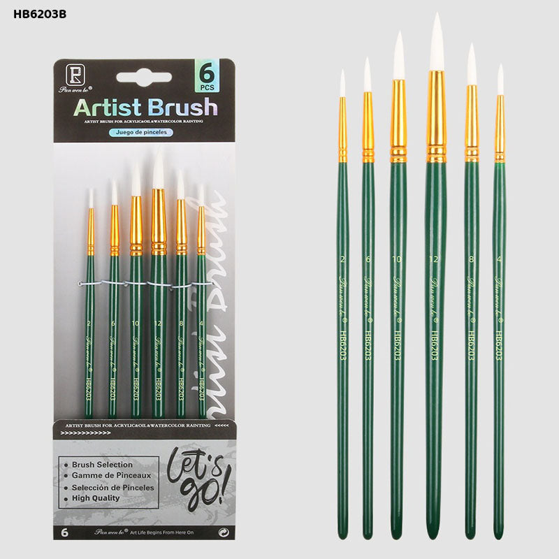 Gift To Love | Paint Brush Round | Pcs : 6 Pcs | Code : HB6203B