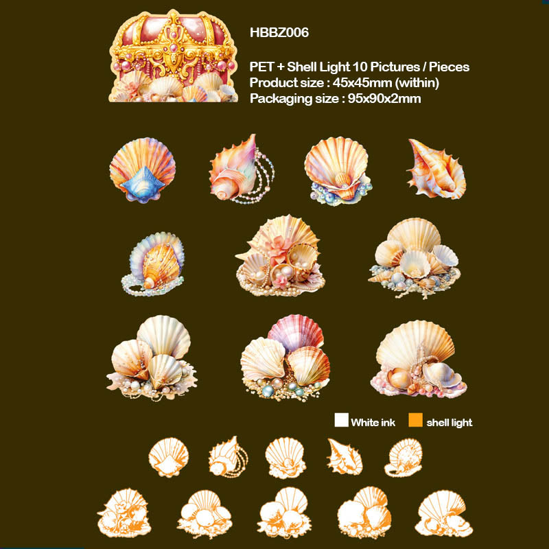 Gift To Love | Treasures On The Beach Deco Sticker | Pcs : 20 Pcs | Code : HBBZ006