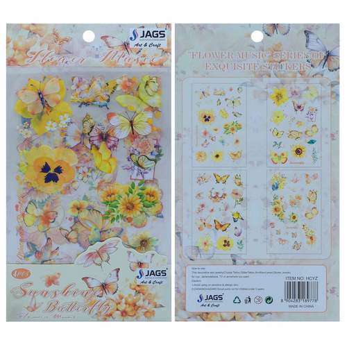 Gift To Love | Sticker Flower Music Butterfly Mix Colour | Code : HCYZ