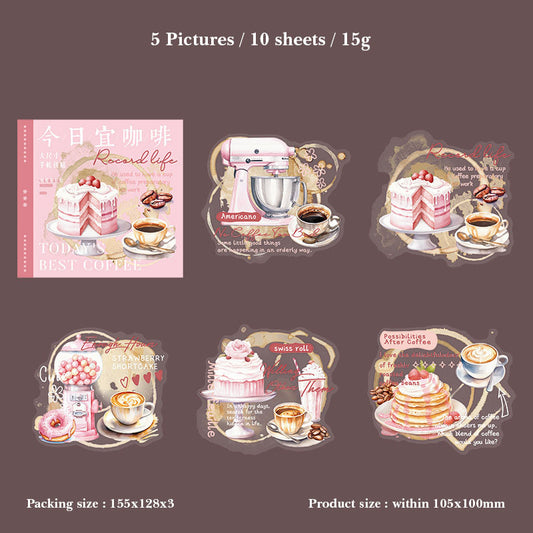 Gift To Love | Coffee Theme Notebook Deco Sticker | Pcs : 10 Pcs | Code : HGDJRYK005