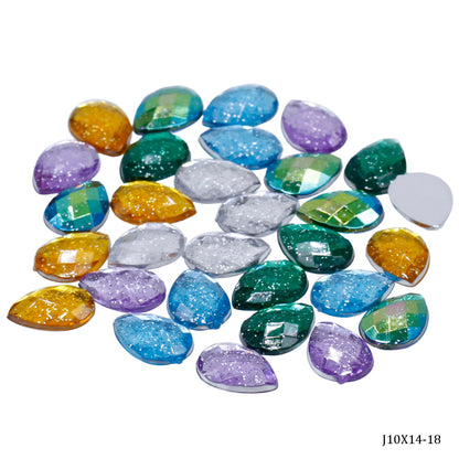 Gift To Love | Kundan Stone Diamond Drop Glitter Small | Pcs : 30 Pcs | Code : J10X14-18
