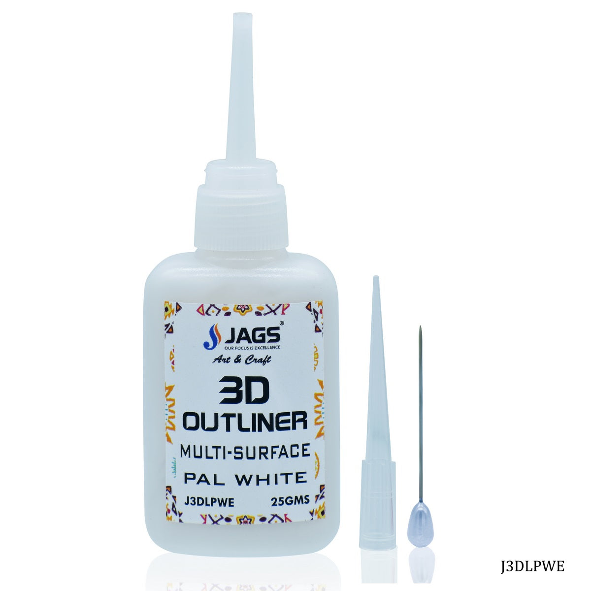 Gift To Love | 3D Outliners Multi Surface | Color : White | Pcs : 25 Gm | Code : J3DLPWE