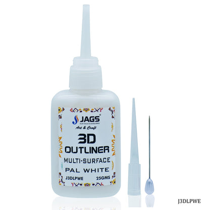 Gift To Love | 3D Outliners Multi Surface | Color : White | Pcs : 25 Gm | Code : J3DLPWE