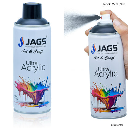 Gift To Love | Spray Ultra Acrylic | Color : Black Matt | Size : 400 Ml | Code : J400M703