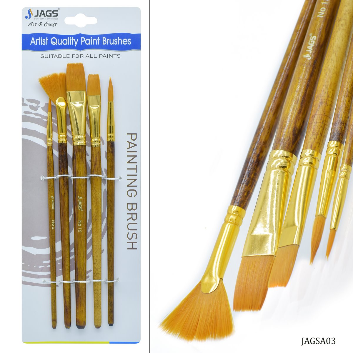 Gift To Love | Painting Brush | Pcs : Set Of 5 Pcs | Code : JAGSA03