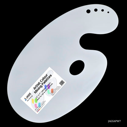 Gift To Love | Acrylic Palette Oval | Color : White | Size : 13 X 7 Small | Code : JAGSAPW7