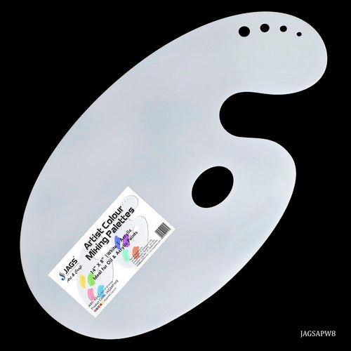 Gift To Love | Acrylic Palette White Oval Medium 14X8 | Code : JAGSAPW8