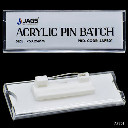 Gift To Love | Acrylic Pin Batch | Size : 75 X 25 Mm | Code : JAPB01
