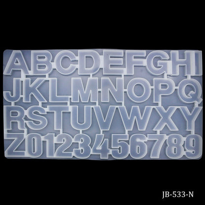 Gift To Love | Silicone Mould A To Z And 0 To 9 | Size : 36.50 X 19.5 Cm | Code : JB-533-N