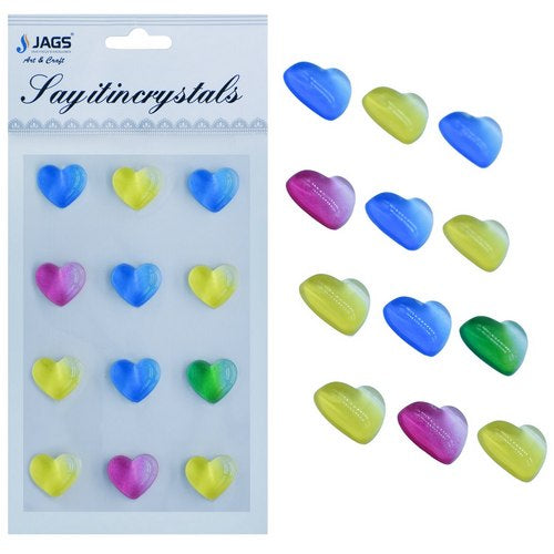 Gift To Love | Sticker Crystal Heart Multi Colour | Code : JB58-F