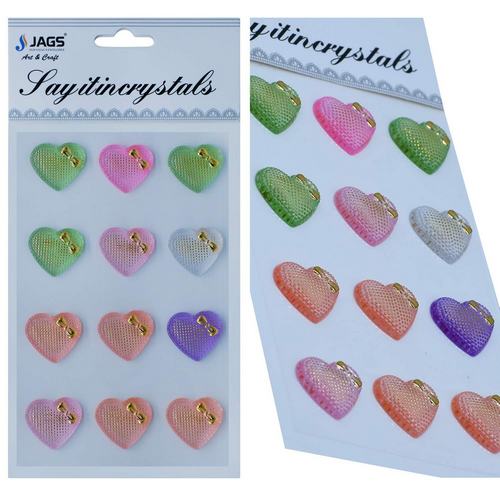 Gift To Love | Sticker Crystal Heart Multi Colour | Code : JB58-H
