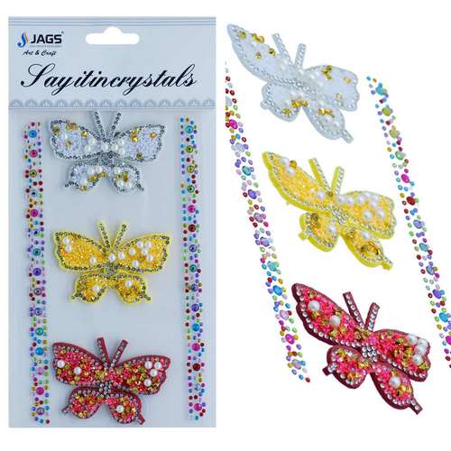 Gift To Love | Sticker Crystal Butterfly Multi Colour | Code : JB58-J
