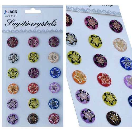 Gift To Love | Sticker Crystal Round Flower Multi Colour | Code : JB58-K