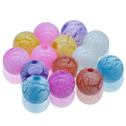 Gift To Love | Jags Beads Crackle Multicolor 20GMS 14MM | Code : JBCP14MM