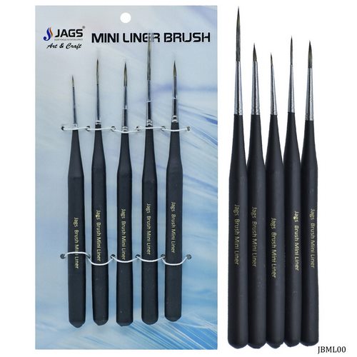 Gift To Love | Jags Brush Mini Liner Black Handle Set Of 5 Pcs | Code : JBML00