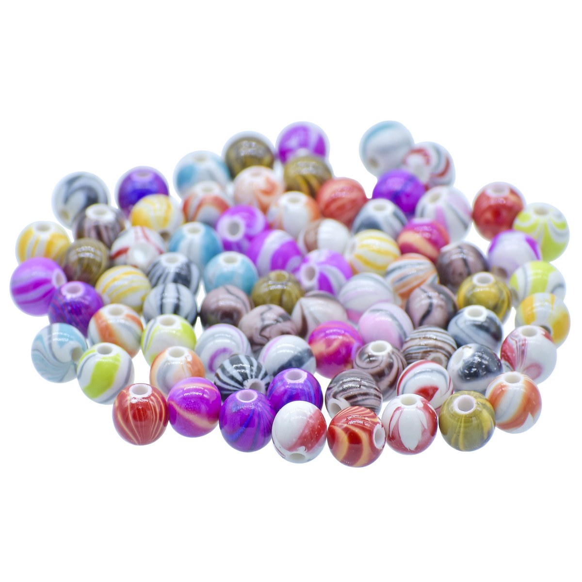 Gift To Love | Craft Beads Printed | Color : Multicolour | Size : 8 Mm | Pcs : 20 Gsm | Code : JBPM8MM