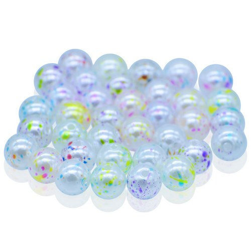 Gift To Love | Jags Beads Pearl Rainbow Print Multicolor 20Gs 10MM | Code : JBRC10MM