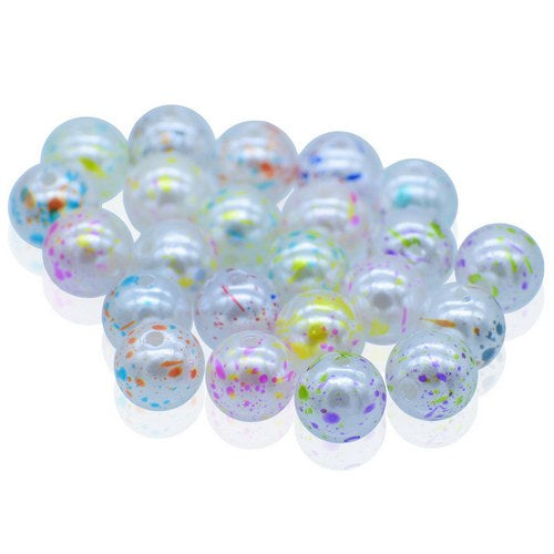 Gift To Love | Jags Beads Pearl Rainbow Print Multicolor 20Gs 12MM | Code : JBRC12MM