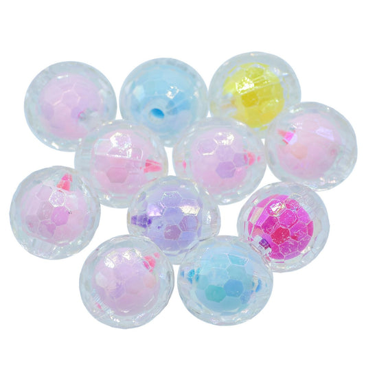 Gift To Love | Beads Diamond Cut | Color : Multicolour | Size : 16 Mm | Pcs : 25 Gsm | Code : JBRH16MM