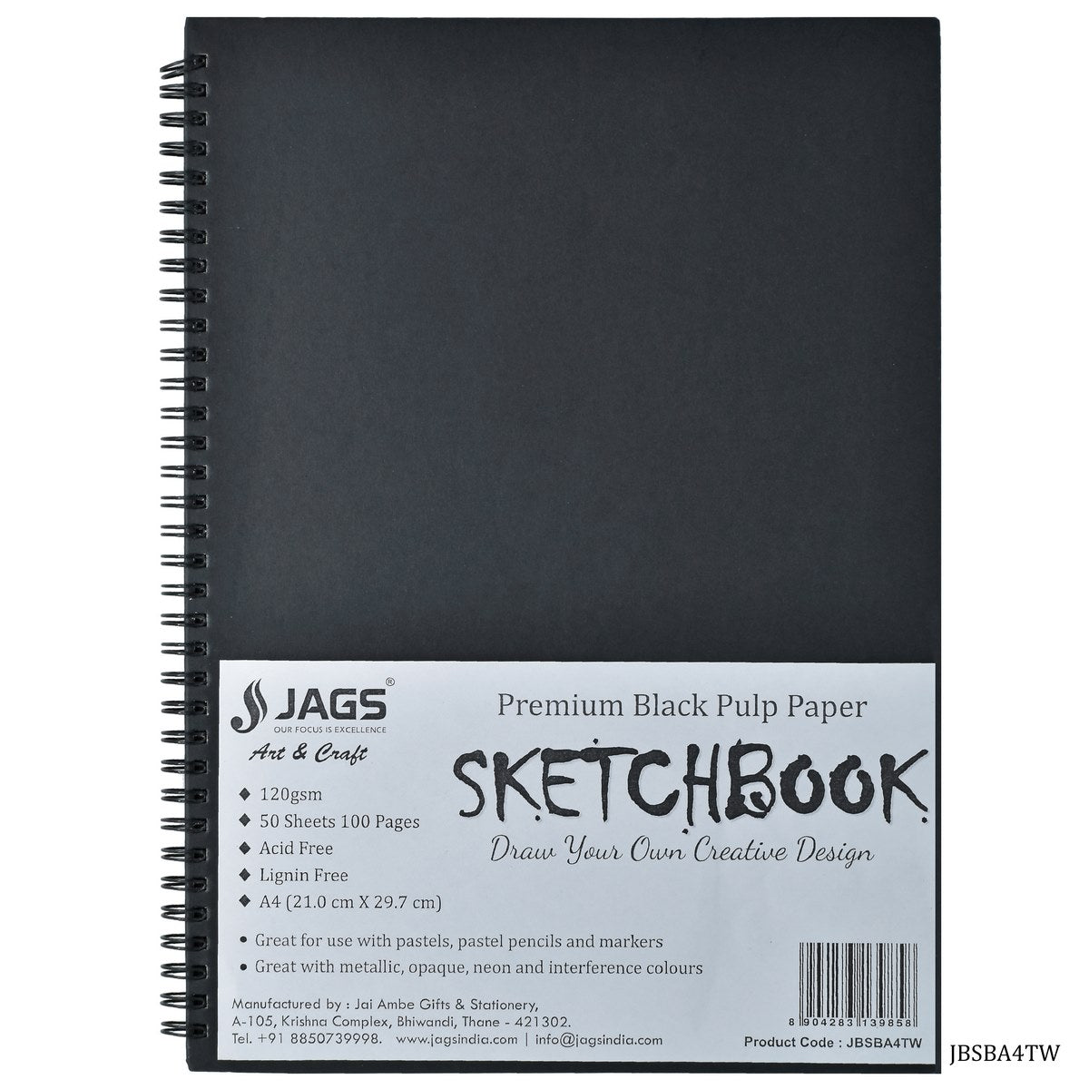 Gift To Love | Sketch Book | Color : Black | Size : A4 | Code : JBSBA4TW