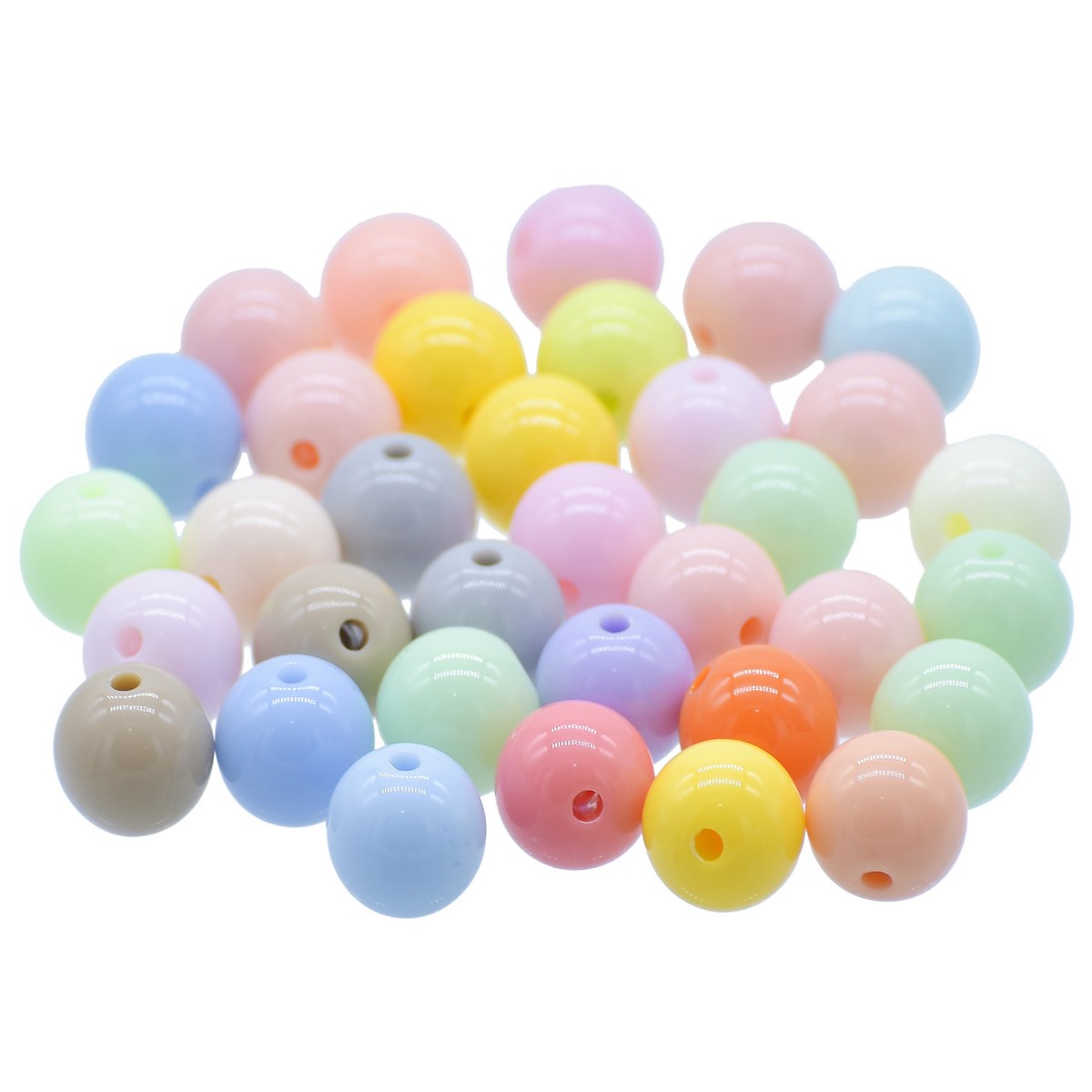 Gift To Love | Craft Bead Pastel | Color : Multicolour | Size : 10 Mm | Pcs : 20 Gsm | Code : JBSP10MM