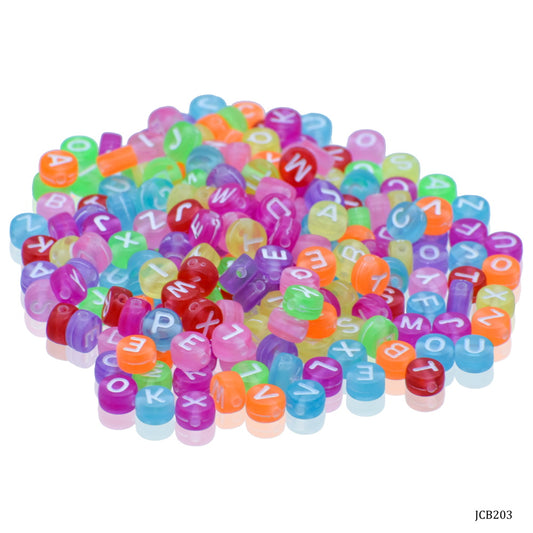 Gift To Love | Craft Beads Alphabet | Size : 4 X 7 Mm | Pcs : 25 Gm | Code : JCB203