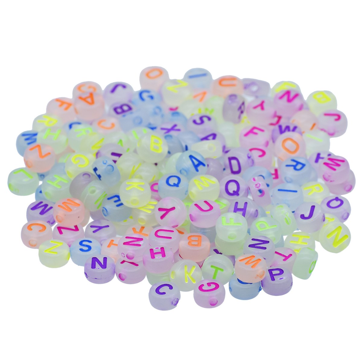 Gift To Love | Craft Beads Alphabet Neon | Size : 4 X 7 Mm | Pcs : 25 Gm | Code : JCB216