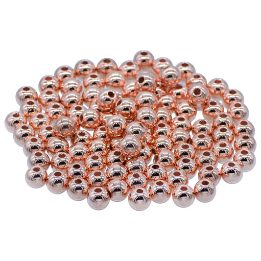 Gift To Love | Craft Beads Round | Color : Copper | Size : 8 Mm | Pcs : 25 Gsm | Code : JCBCR8MM