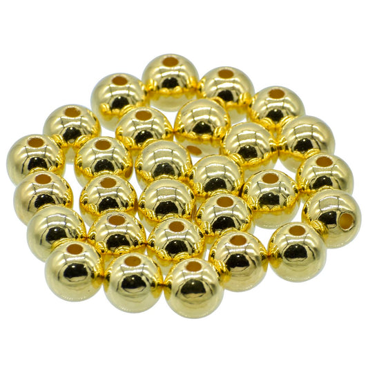 Gift To Love | Craft Beads Round | Color : Golden | Size : 12 Mm | Pcs : 25 Gsm | Code : JCBGD12MM
