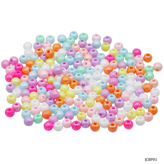 Gift To Love | Craft Beads | Color : Pastel Colours | Size : 6 Mm | Pcs : 20 Gsm | Code : JCBP01