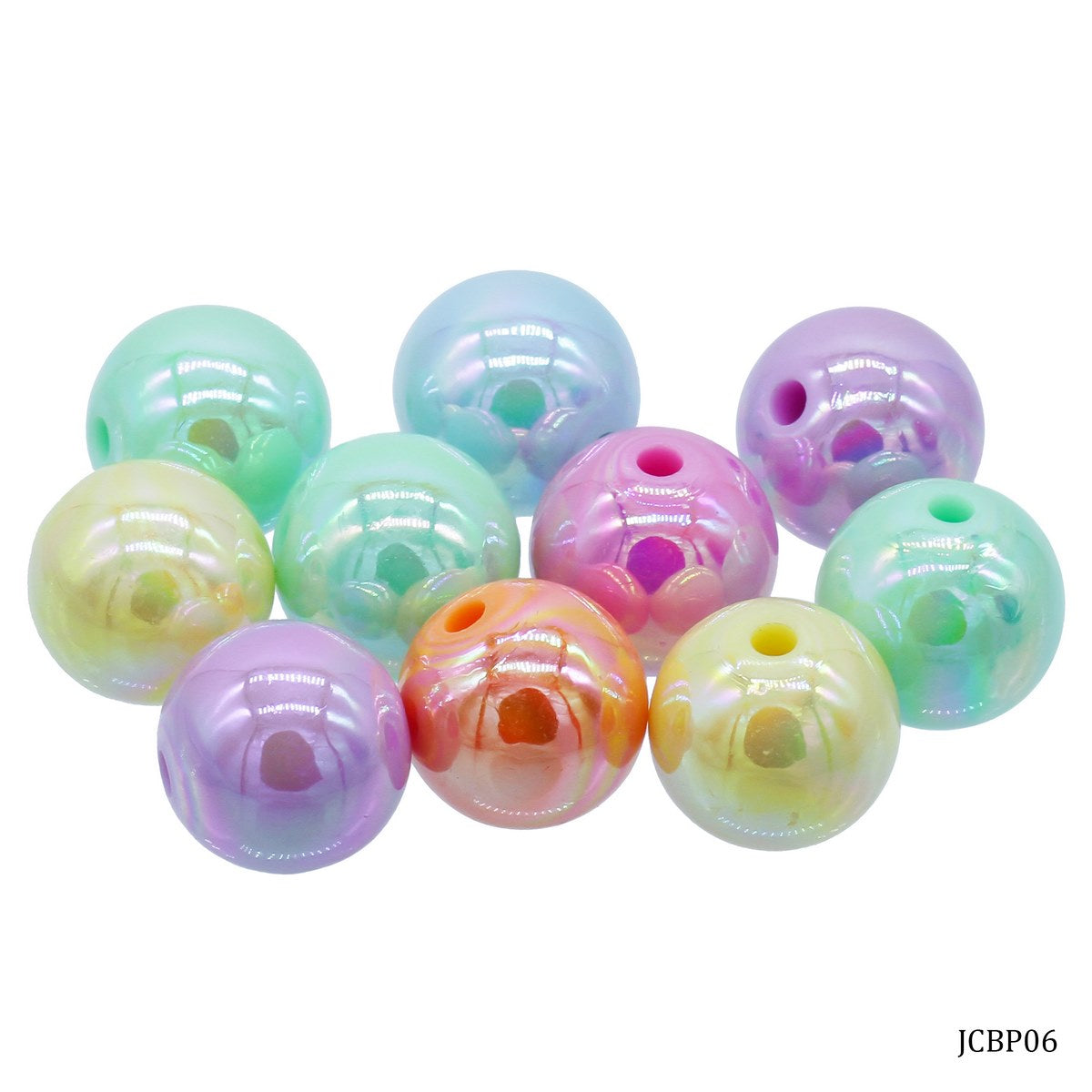 Gift To Love | Craft Beads | Color : Pastel Colours | Size : 16 Mm | Pcs : 20 Gsm | Code : JCBP06