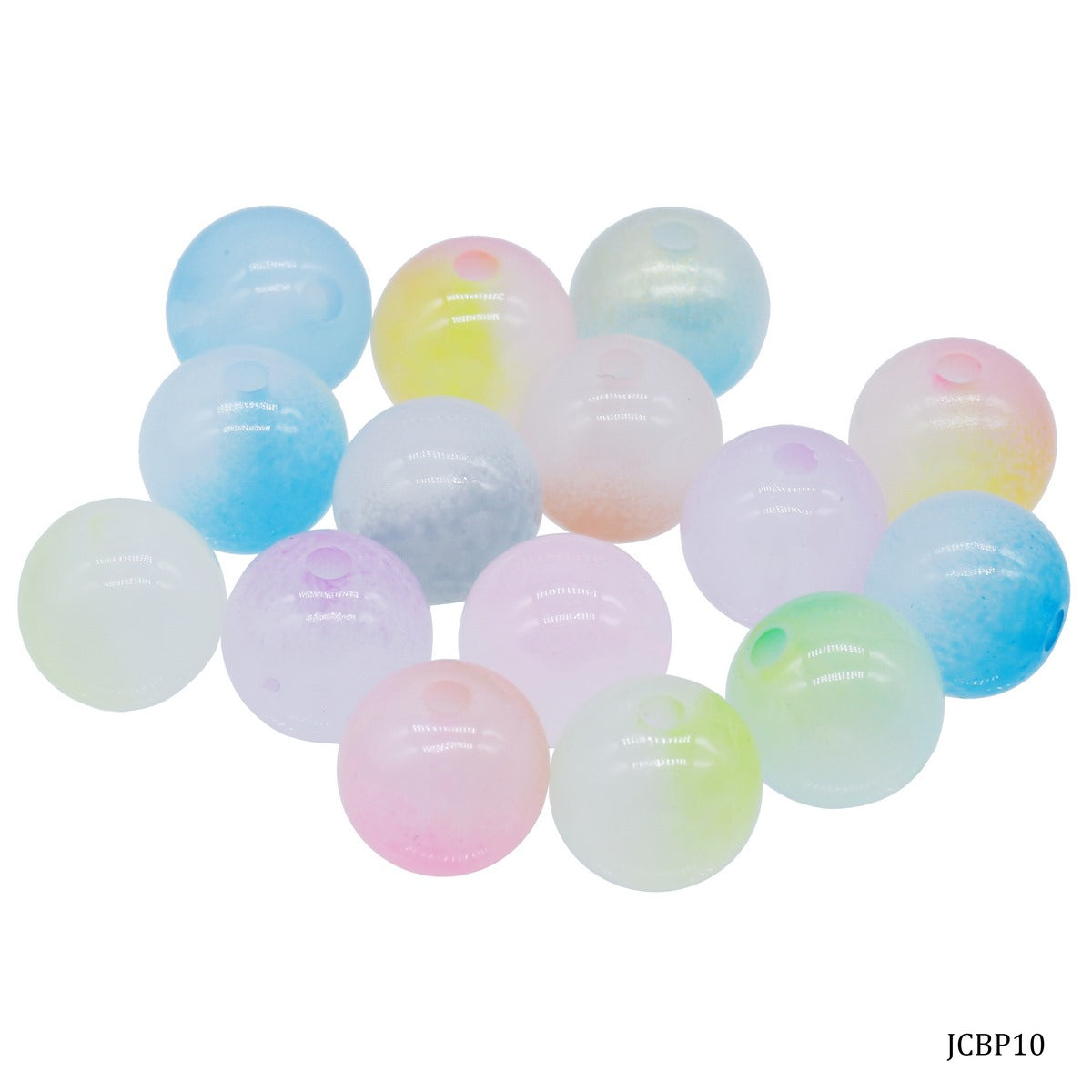 Gift To Love | Craft Beads Transparent | Color : Pastel Colours | Size : 14 Mm | Pcs : 20 Gsm | Code : JCBP10