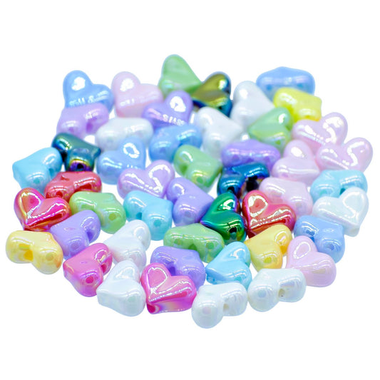 Gift To Love | Beads Small Heart | Color : Multicolour | Pcs : 25 Gms | Code : JCCP20