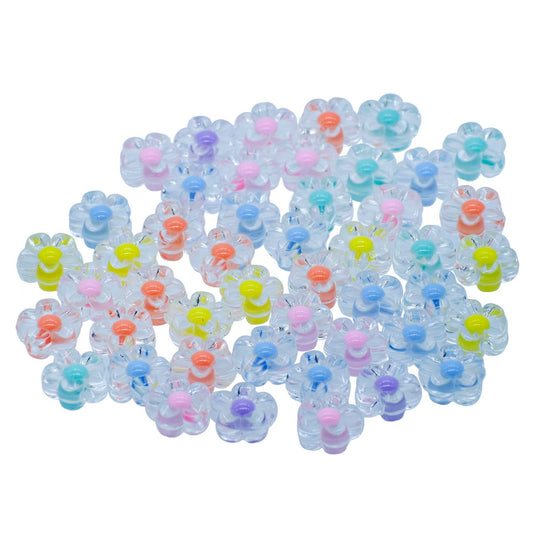 Gift To Love | Beads Two Ton Transparent Flower | Pcs : 25 Gm | Code : JCCP28