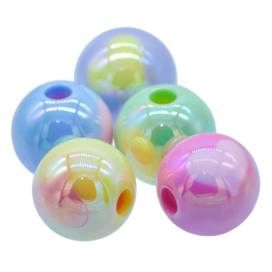 Gift To Love | Beads Heart Print | Color : Multicolour | Size : 12 Mm | Pcs : Set Of 5 Pcs | Code : JCCP33