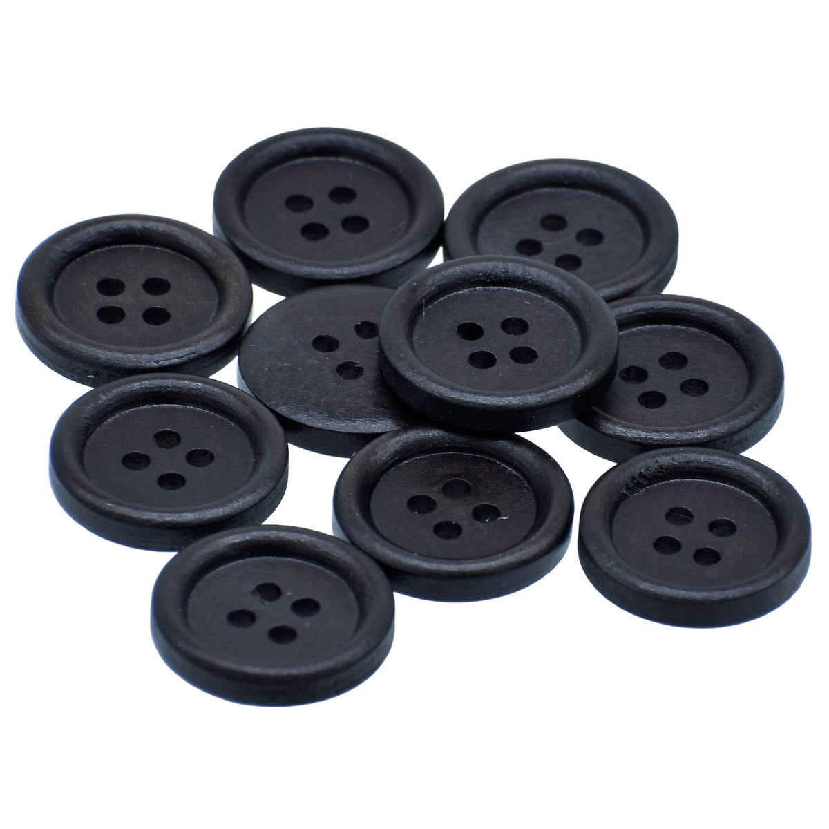 Gift To Love | Craft Decorative Button Round | Color : Black | Size : 20 Mm | Pcs : 10 Pcs | Code : JCDBD20MM