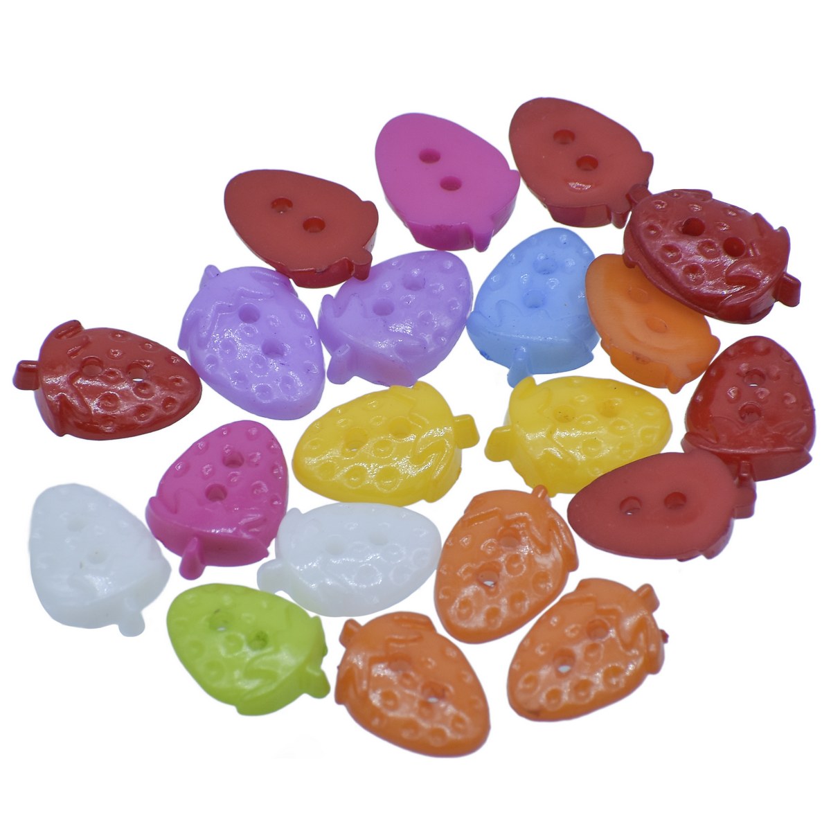 Gift To Love | Craft Decorative Button Strawberry | Size : 20L | Pcs : 20 Pcs | Code : JCDBP04