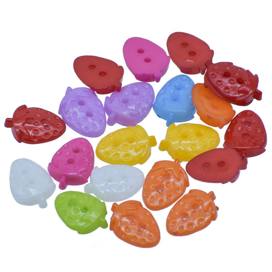 Gift To Love | Craft Decorative Button Strawberry | Size : 20L | Pcs : 20 Pcs | Code : JCDBP04