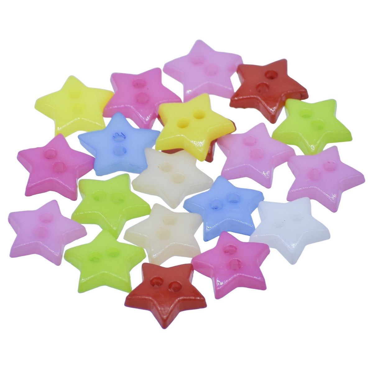 Gift To Love | Craft Decorative Button Star | Size : 20L | Pcs : 20 Pcs | Code : JCDBP25