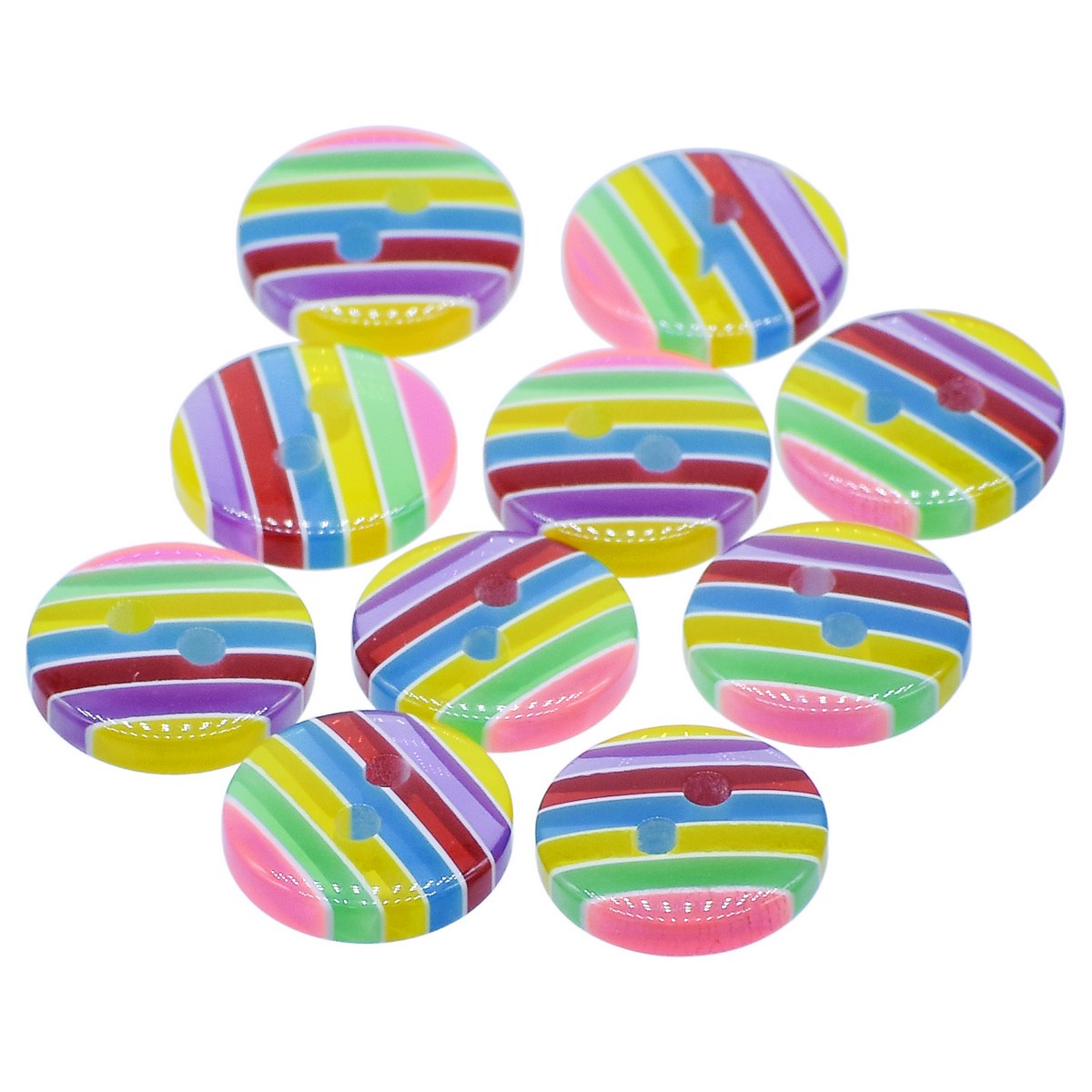 Gift To Love | Craft Decorative Button Round Lining | Size : 18L | Pcs : 10 Pcs | Code : JCDBP38