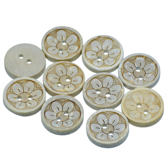 Gift To Love | Craft Decorative Button Round Flower | Size : 24L | Pcs : 10 Pcs | Code : JCDBP42