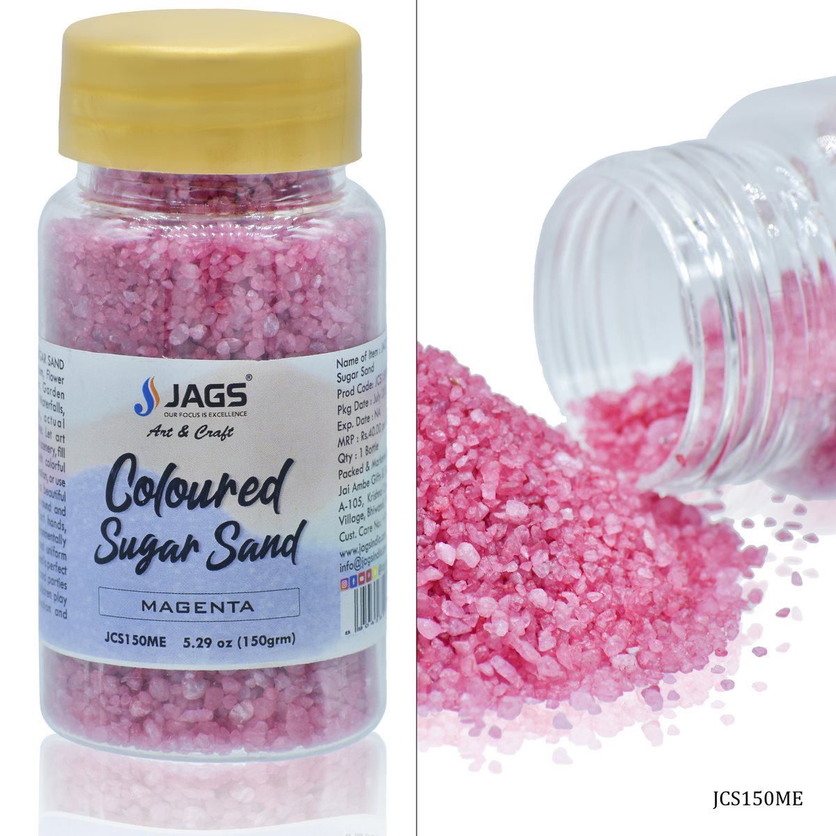 Gift To Love | Coloured Sugar Sand | Color : Magenta | Pcs : 150 Gms | Code : JCS150ME