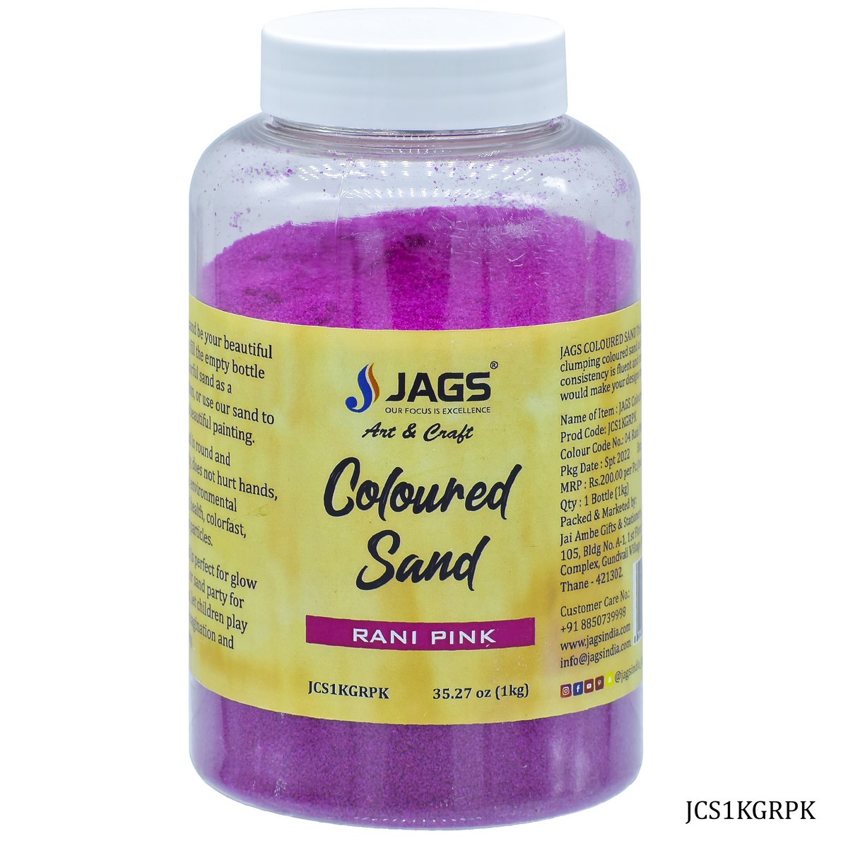 Gift To Love | Coloured Sand | Color : Rani Pink | Pcs : 1 Kg | Code : JCS1KGRPK