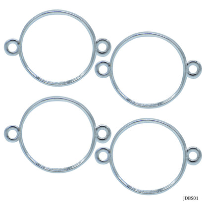 Gift To Love | Diy Bracelet Bezel Round | Color : Silver | Pcs : 4 Pc | Code : JDBS01