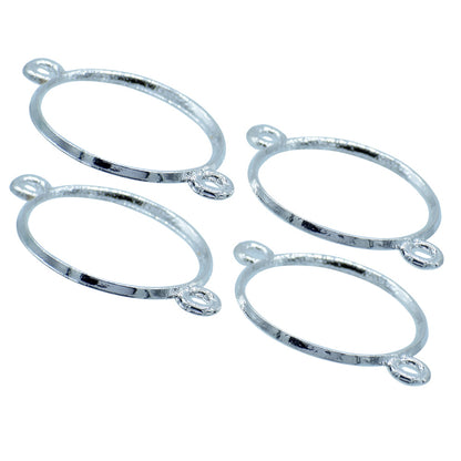 Gift To Love | Diy Bracelet Bezel Round | Color : Silver | Pcs : 4 Pc | Code : JDBS01
