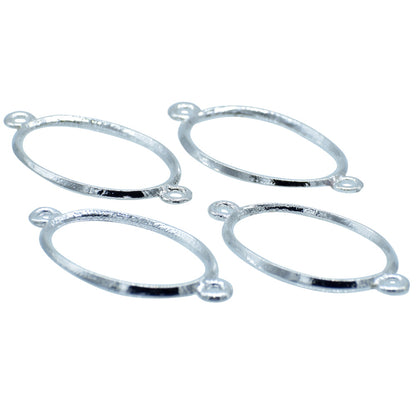 Gift To Love | Diy Bracelet Bezel Oval | Color : Silver | Pcs : 4 Pc | Code : JDBS03