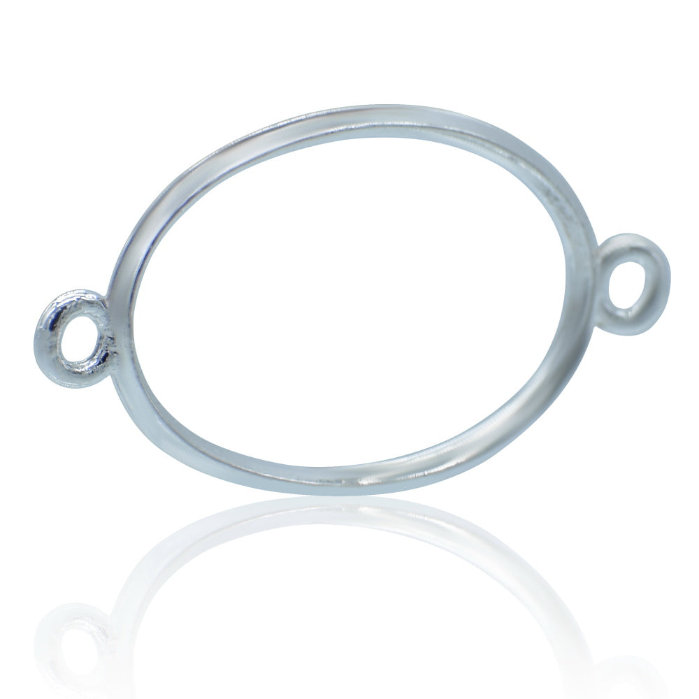 Gift To Love | Diy Bracelet Bezel Oval | Color : Silver | Pcs : 4 Pc | Code : JDBS03