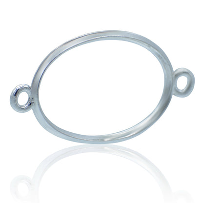 Gift To Love | Diy Bracelet Bezel Oval | Color : Silver | Pcs : 4 Pc | Code : JDBS03